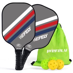 Pickleball Paddle Set – 2 Fiberglass Paddles, 4 Balls & Carry Bag